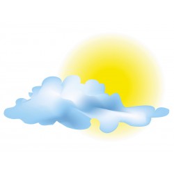 Наклейка "Солнышко с облаком"