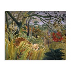 Репродукция "Нападение в джунглях, 1891. Анри Руссо"