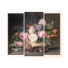 Модульная фотокартина "Дуэт, цветы в ракушке. Август Плагеман"