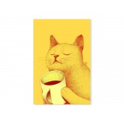 Фотокартина "Кіт і кава"