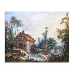 Фреска "Пейзаж с водяной мельницей. Франсуа Буше"