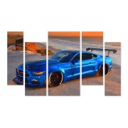 Модульная картина "Mustang GT Blue Chrome"