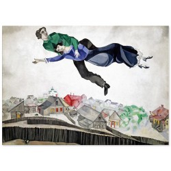Репродукция "Над городом, 1914-1918. Марк Шагал"