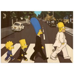 Постер на дереві "The Simpsons Abbey Road"