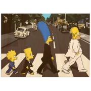 Постер на дереве "The Simpsons Abbey Road"