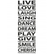 Наклейка "Живи люби смейся" цвет на выбор