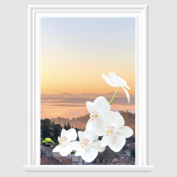 Наклейка "Біла орхідея" розмір на вибір