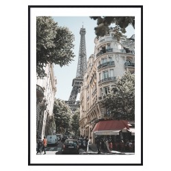 Постер в рамке "Улица де Монтессю и Эйфелева башня"