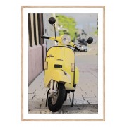 Постер в рамке "Yellow Vintage Scooter"