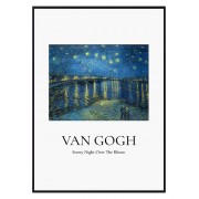 Постер в рамке "Звездная ночь над Роной. 1888. Винсент Ван Гог"