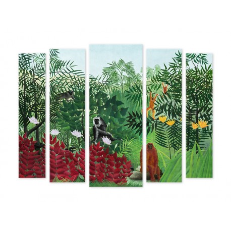 Модульна картина "Тропічний ліс з мавпами. Анрі Руссо"