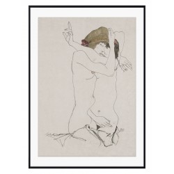 Постер в рамке "Две женщины обнимаются. Эгон Шиле. 1908 г."