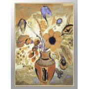Постер в рамке "Этрусская ваза с цветами. Одилон Редон. 1910"
