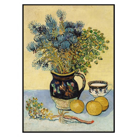 Постер в рамке "Майолика с полевыми цветами. Винсент ван Гог"