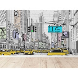 Фотобои "Желтые такси в Нью-Йорке"