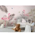 Фотообои "Розовые фламинго"