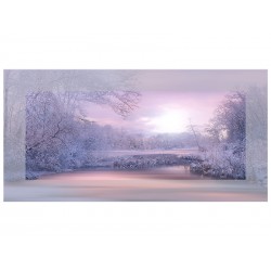 Постер на склі "Зимовий пейзаж озера"