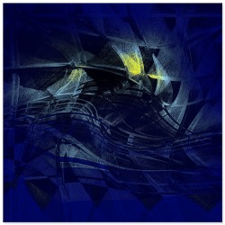 Постер на металле "Yellow-blue abstraction"