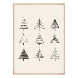 Постер в рамке "Christmas trees Art"