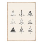 Постер в рамке "Christmas trees Art"