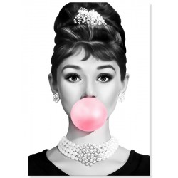 Постер "Розовая жевательная резинка Одри Хепберн" 