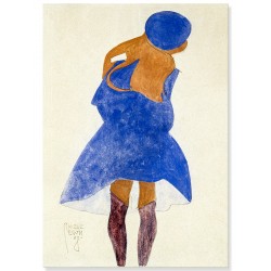 Постер "Стоящая девушка, вид сзади 1908. Эгон Шиле"
