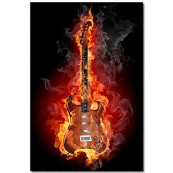 Фотокартина "Fire guitar" розмір на вибір