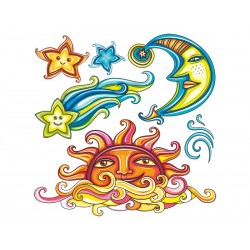 Наклейка "Солнце, звезды и луна" комплект